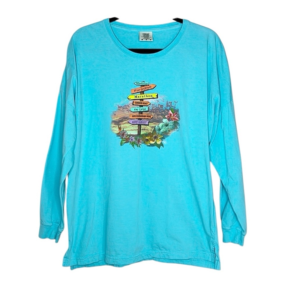 Key West The Keys Direction Sign 100% Cotton long sleeve tee size Medium - Picture 12 of 12